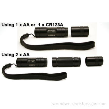 Romisen RC-I3 100 lumens CREE XR-E Q5 led flashlight(2*AA & 1*CR123 battery)